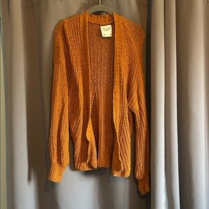 Abercrombie Vibrant Orange Open-Knit Cardigan